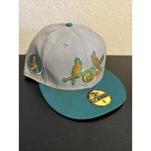 St. Louis Cardinals New Era Gray Teal 59FIFTY Fitted Hat Size 8